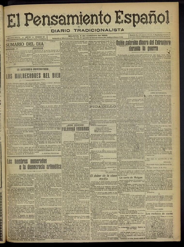 Miniatura de El Pensamiento Español del 4 de octubre de 1919, nº 19
