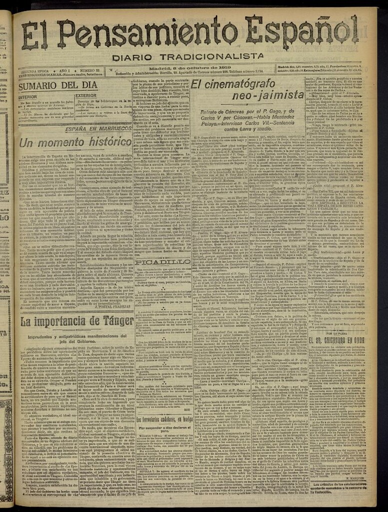 Miniatura de El Pensamiento Español del 8 de octubre de 1919, nº 23