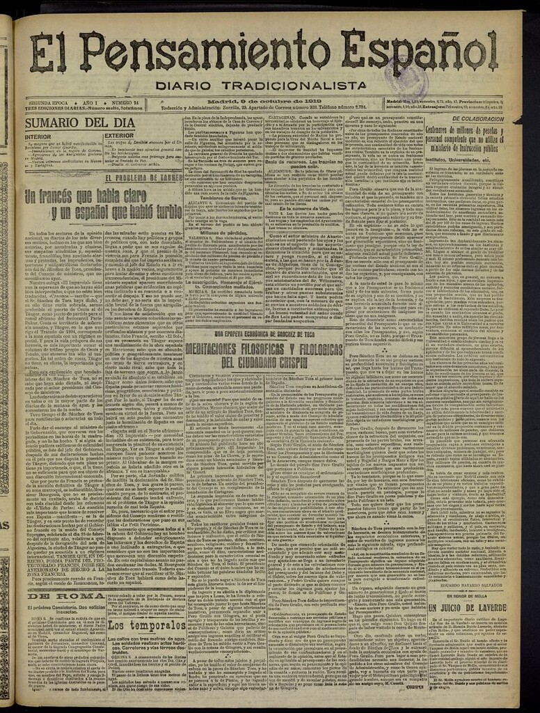 Miniatura de El Pensamiento Español del 9 de octubre de 1919, nº 24