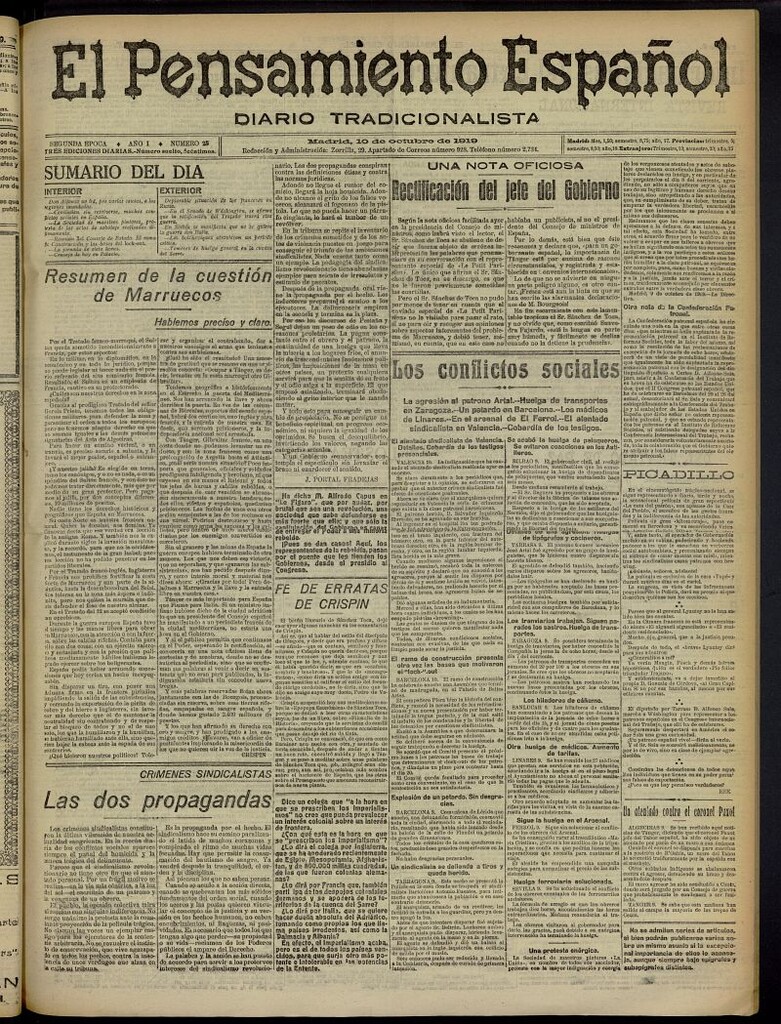 Miniatura de El Pensamiento Español del 10 de octubre de 1919, nº 25