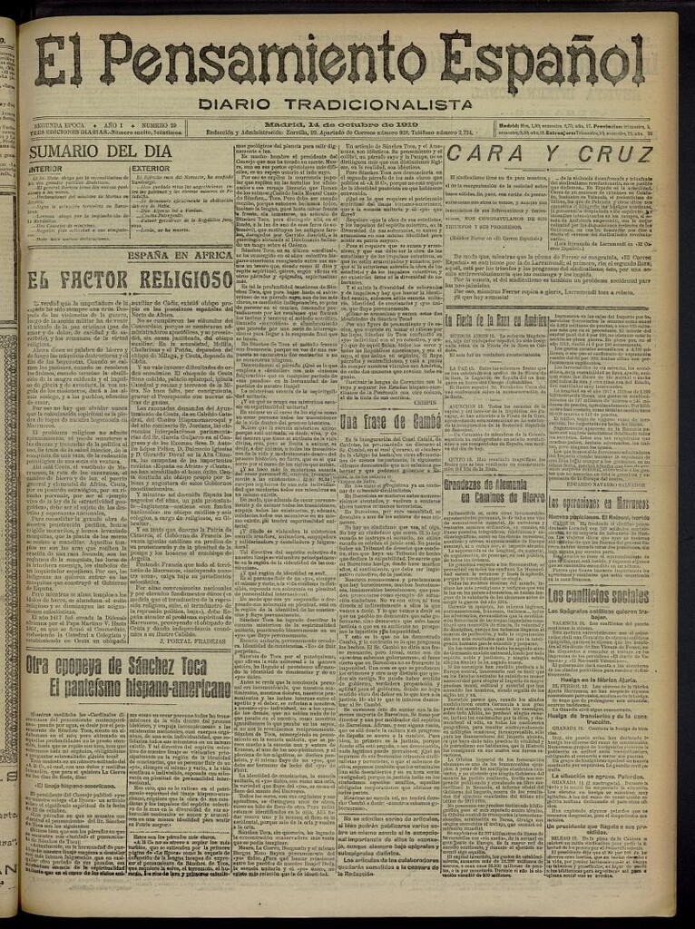 Miniatura de El Pensamiento Español del 14 de octubre de 1919, nº 29