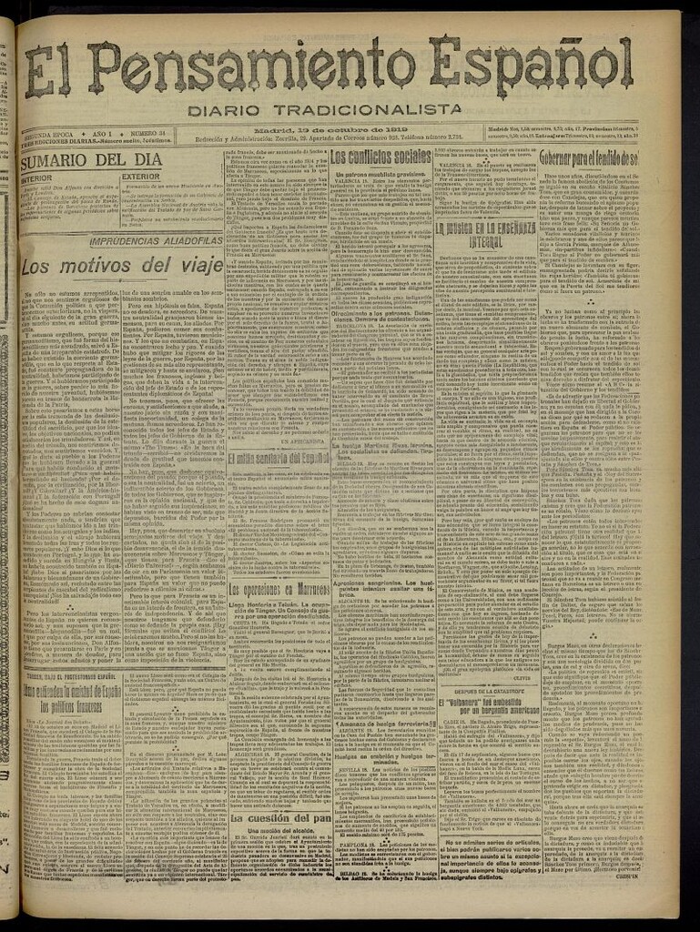 Miniatura de El Pensamiento Español del 19 de octubre de 1919, nº 34