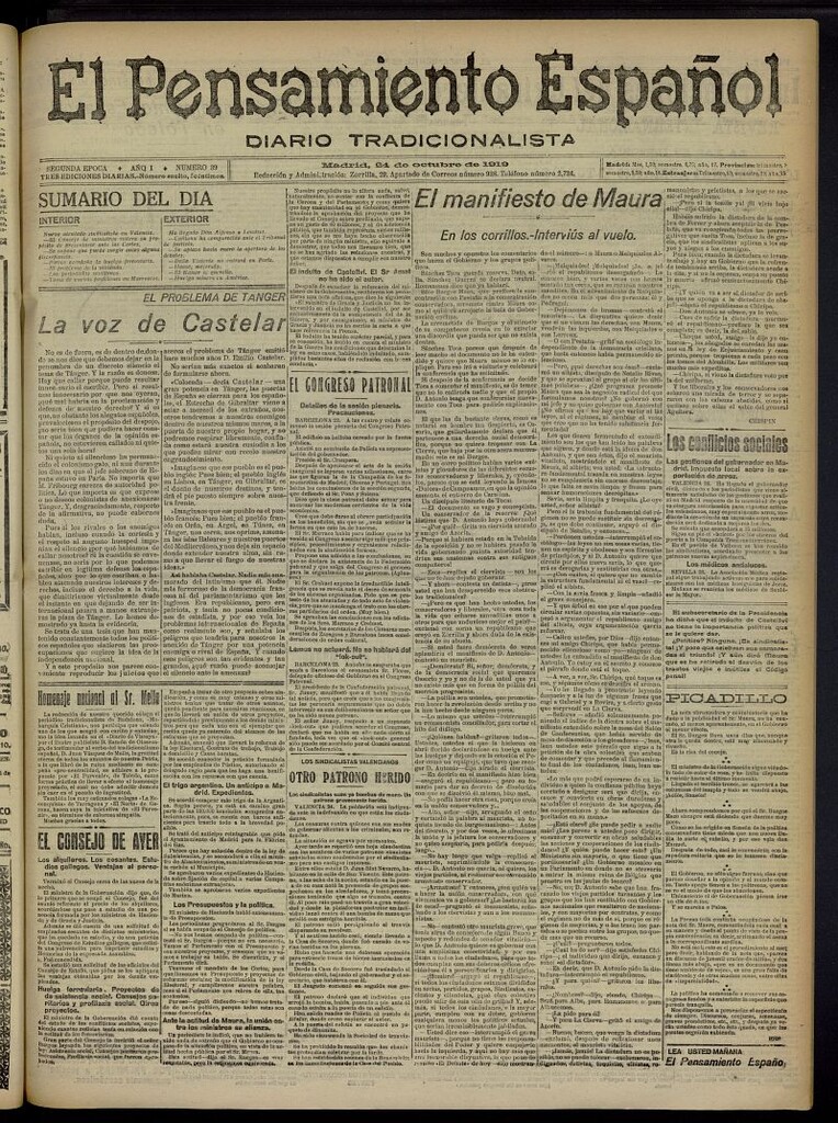 Miniatura de El Pensamiento Español del 24 de octubre de 1919, nº 39