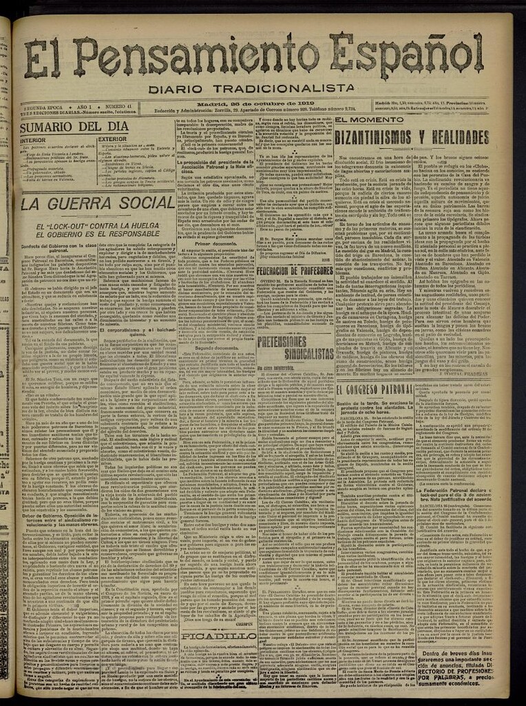 Miniatura de El Pensamiento Español del 26 de octubre de 1919, nº 41
