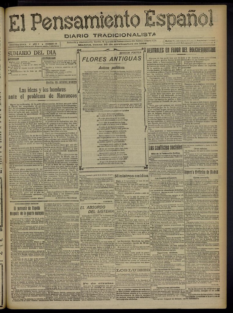 Miniatura de El Pensamiento Español del 10 de noviembre de 1919, nº 56