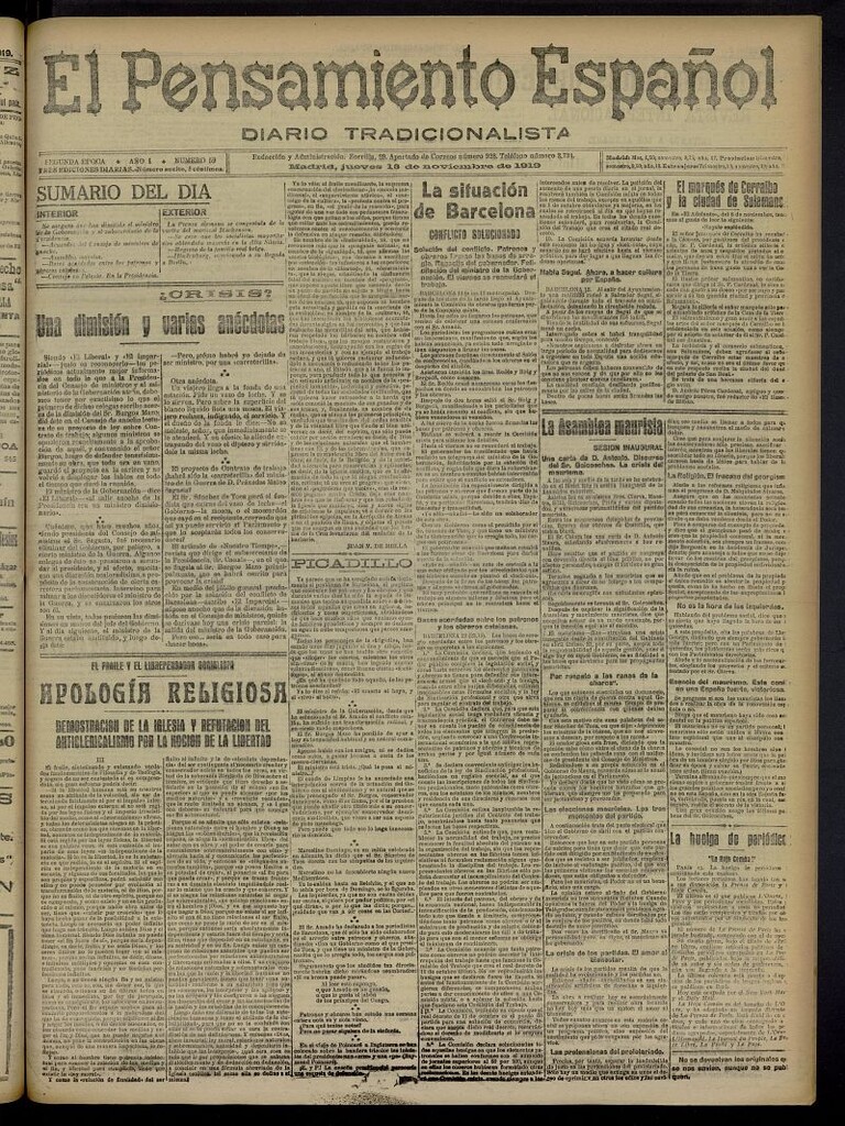 Miniatura de El Pensamiento Español del 13 de noviembre de 1919, nº 59