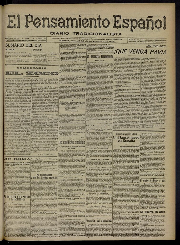 Miniatura de El Pensamiento Español del 22 de noviembre de 1919, nº 68