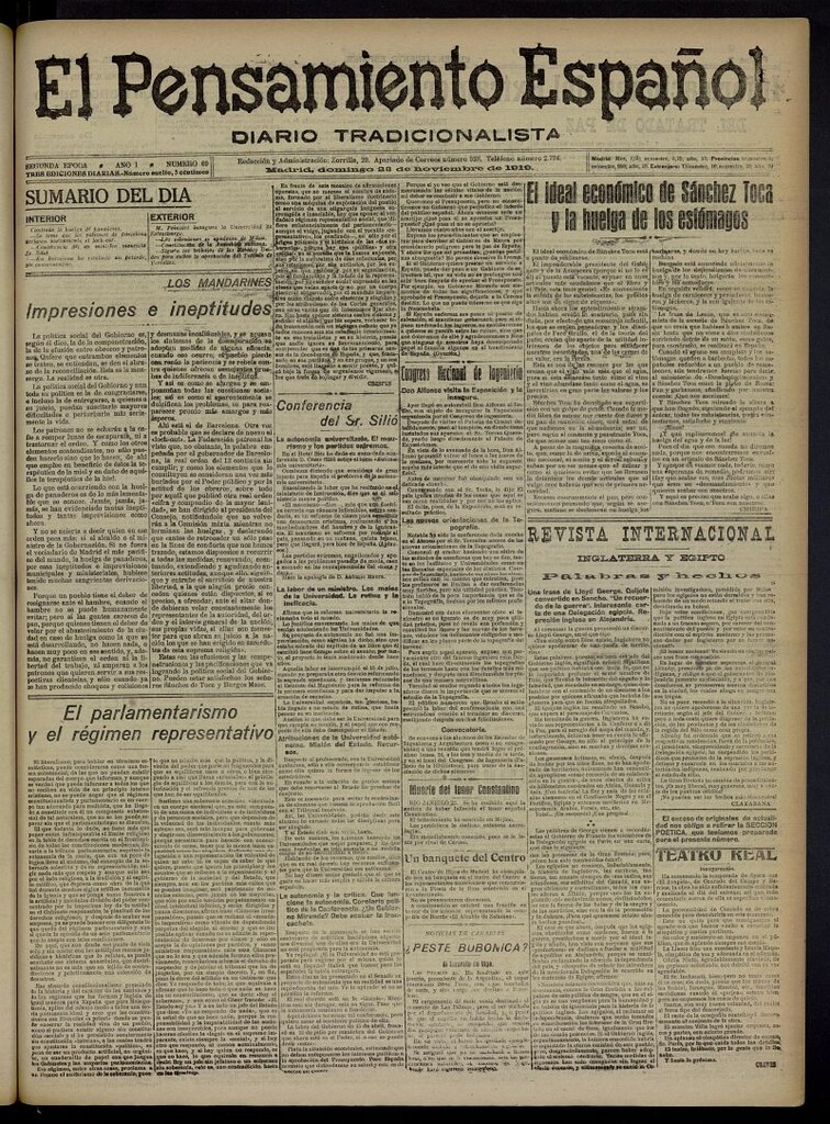 Miniatura de El Pensamiento Español del 23 de noviembre de 1919, nº 69