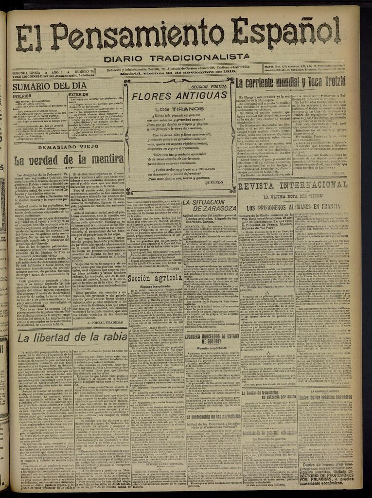 Miniatura de El Pensamiento Español del 28 de noviembre de 1919, nº 74