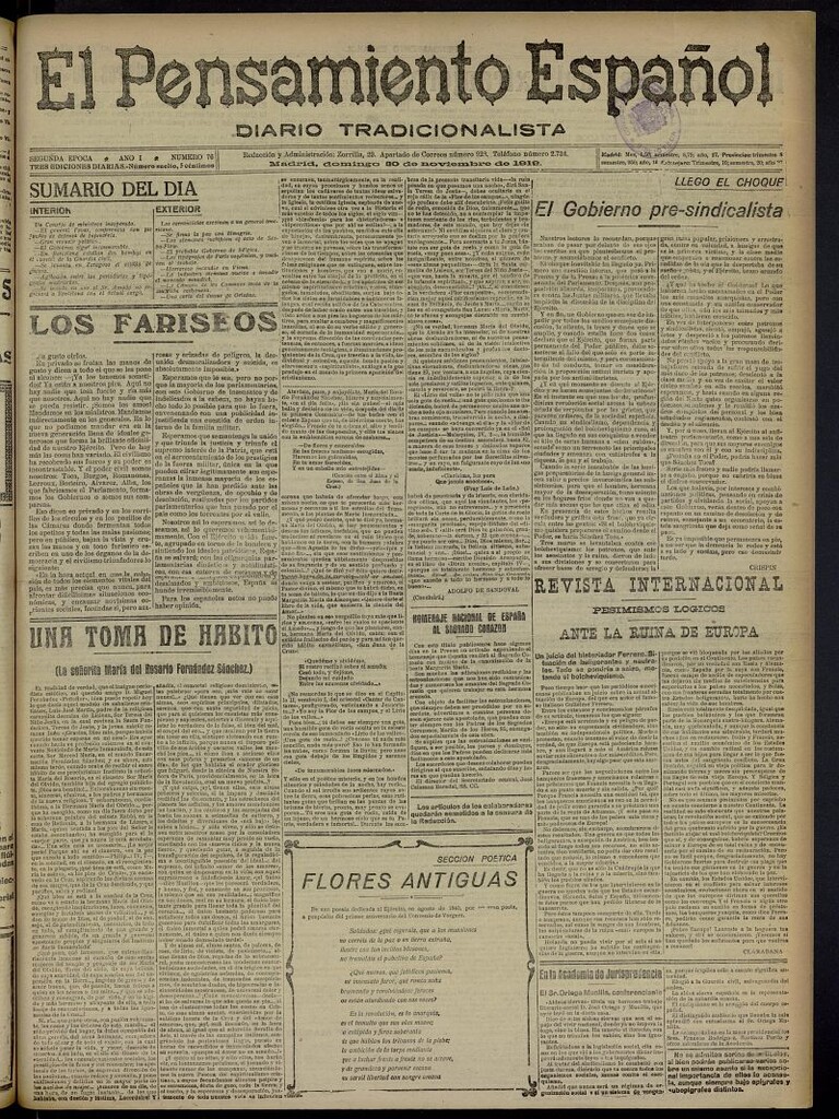 Miniatura de El Pensamiento Español del 30 de noviembre de 1919, nº 76
