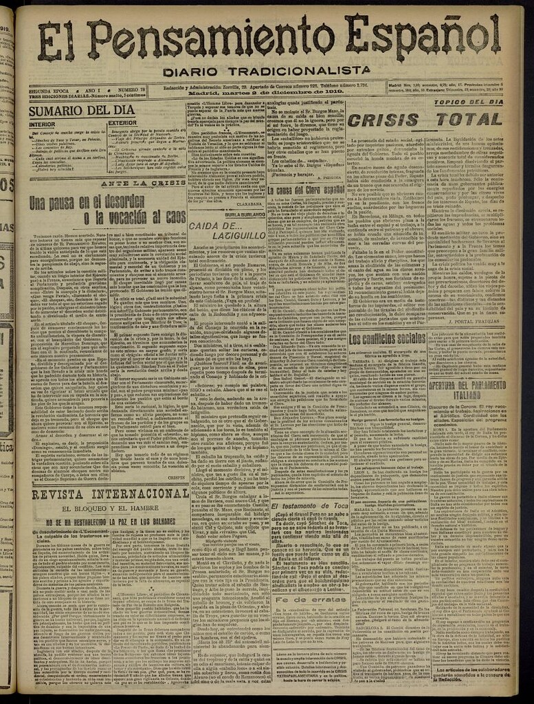 Miniatura de El Pensamiento Español del 2 de diciembre de 1919, nº 78
