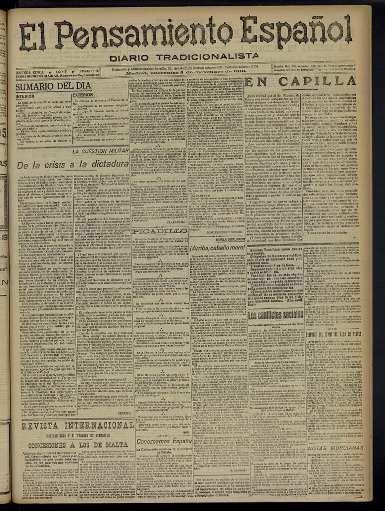 Miniatura de El Pensamiento Español del 3 de diciembre de 1919, nº 79