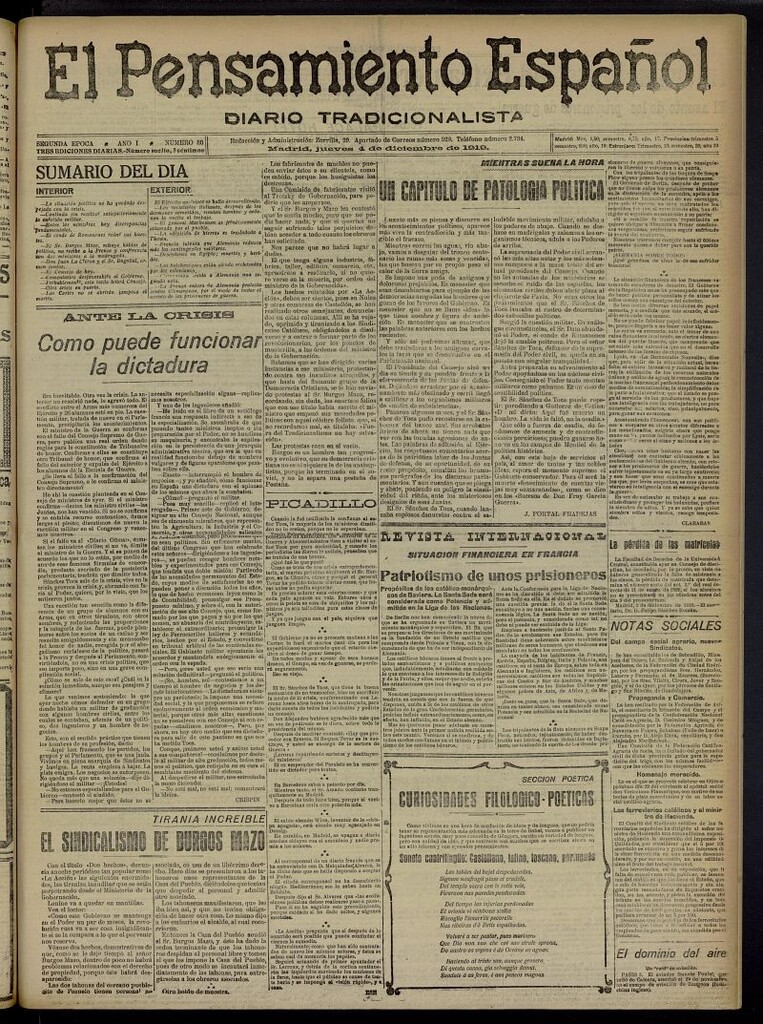 Miniatura de El Pensamiento Español del 4 de diciembre de 1919, nº 80