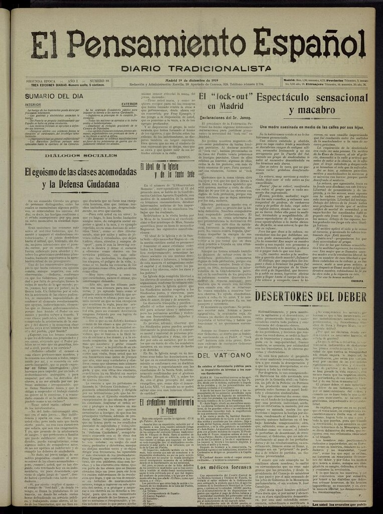 Miniatura de El Pensamiento Español del 19 de diciembre de 1919, nº 88