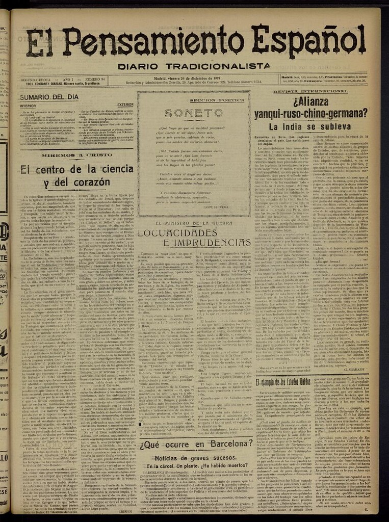Miniatura de El Pensamiento Español del 26 de diciembre de 1919, nº 94