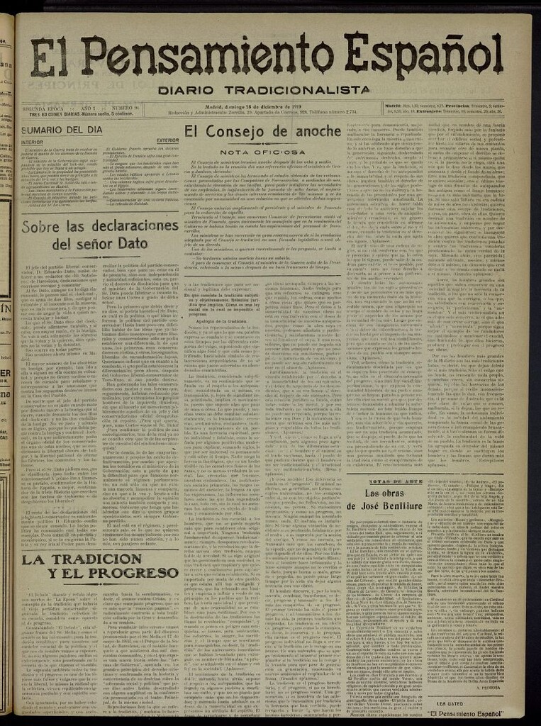 Miniatura de El Pensamiento Español del 28 de diciembre de 1919, nº 96