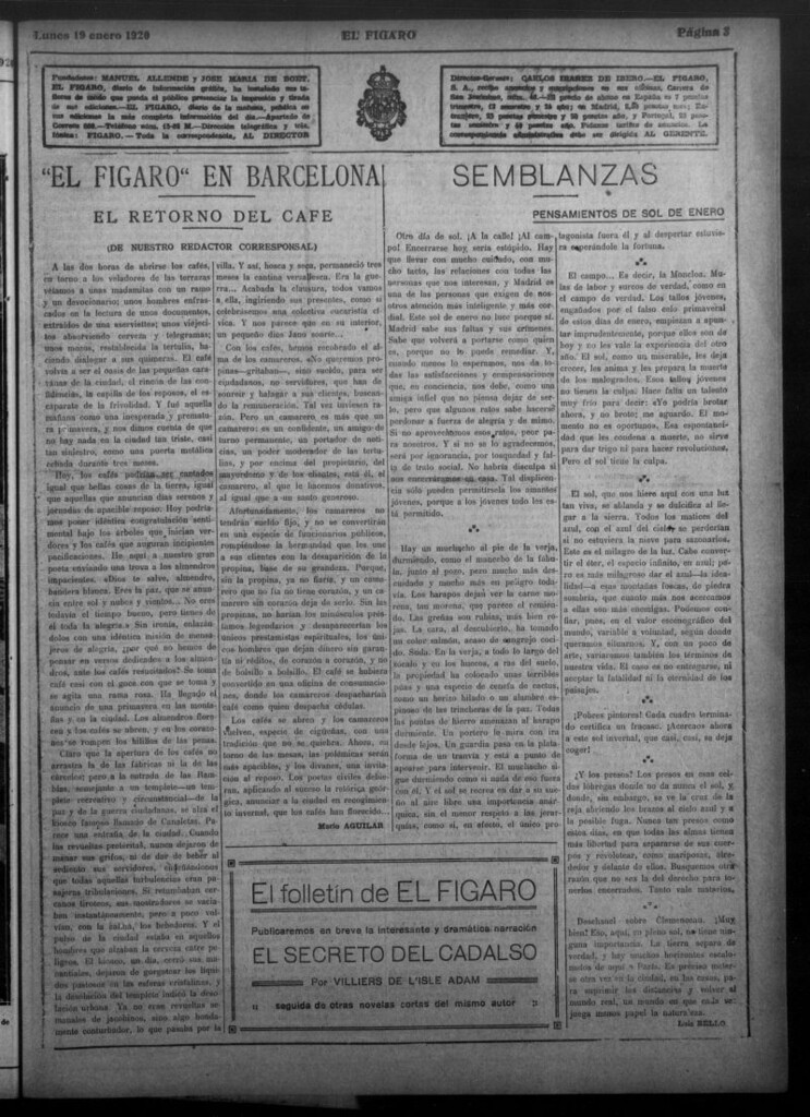 Miniatura de El Fígaro: diario de Madrid del 19 de enero de 1920, nº 514
