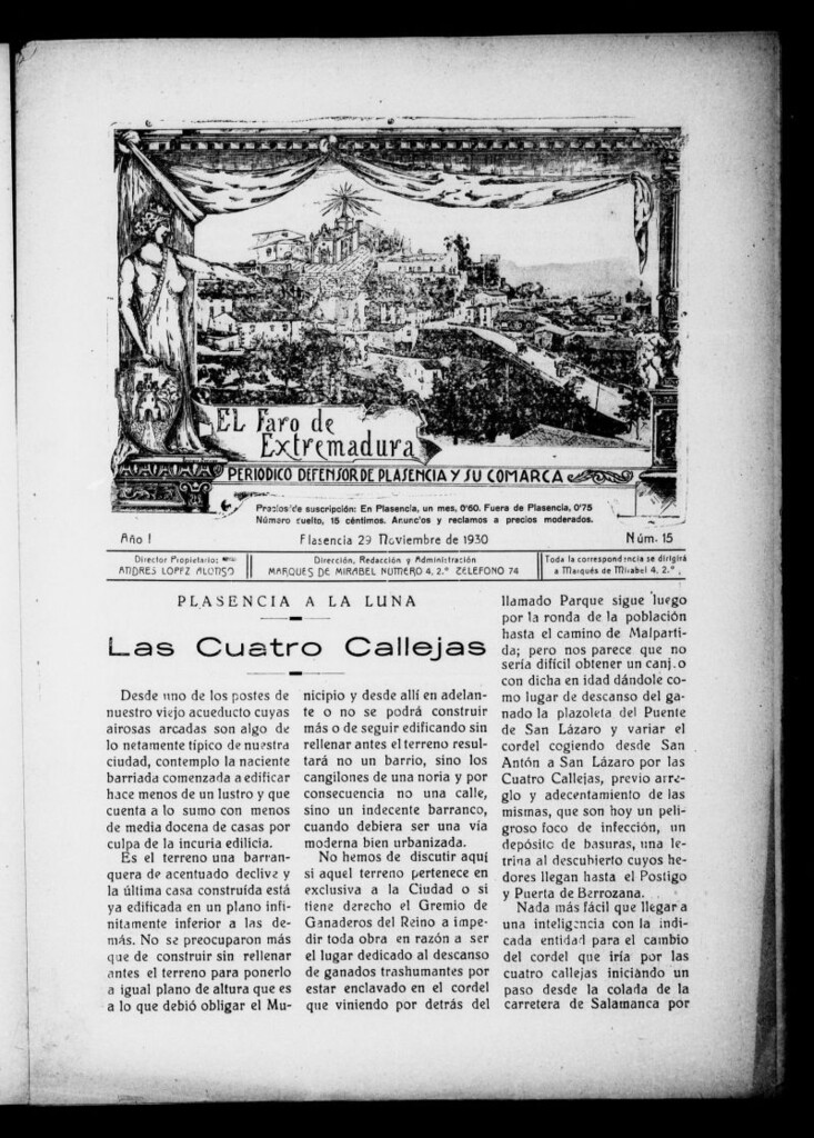 Miniatura de El Faro de Extremadura del 29 de noviembre de 1930, nº 15