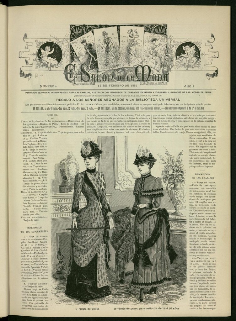 Miniatura de El Salón de la Moda : periódico quincenal indispensable para las familias del 18 de febrero de 1884, nº 4