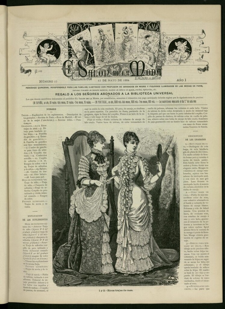 Miniatura de El Salón de la Moda : periódico quincenal indispensable para las familias del 12 de mayo de 1884, nº 10