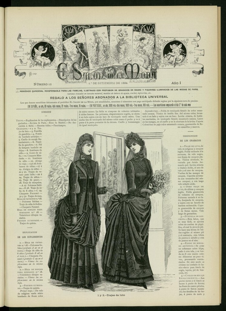 Miniatura de El Salón de la Moda : periódico quincenal indispensable para las familias del 1 de septiembre de 1884, nº 18