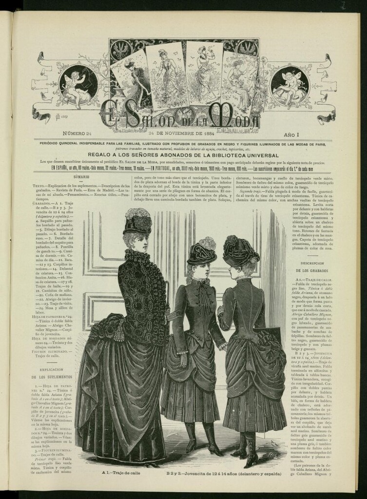 Miniatura de El Salón de la Moda : periódico quincenal indispensable para las familias del 24 de noviembre de 1884, nº 24