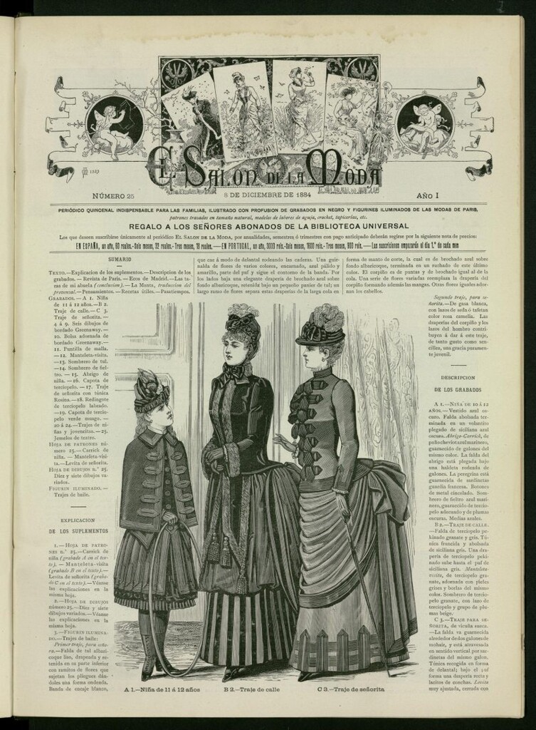Miniatura de El Salón de la Moda : periódico quincenal indispensable para las familias del 8 de diciembre de 1884, nº 25