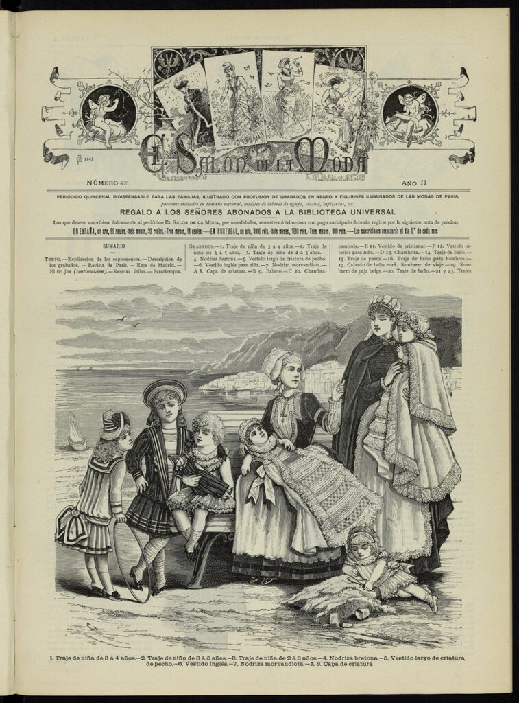 Miniatura de El Salón de la Moda : periódico quincenal indispensable para las familias, 1885, nº 42, año II