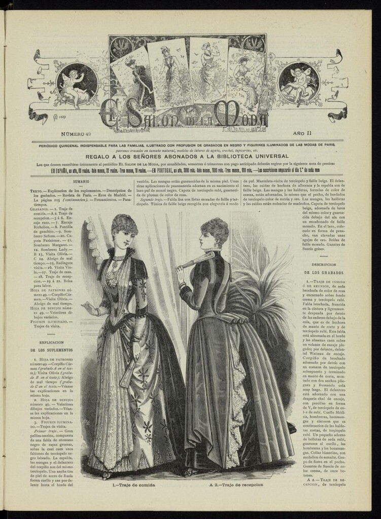 Miniatura de El Salón de la Moda : periódico quincenal indispensable para las familias, 1885, nº 49, año II