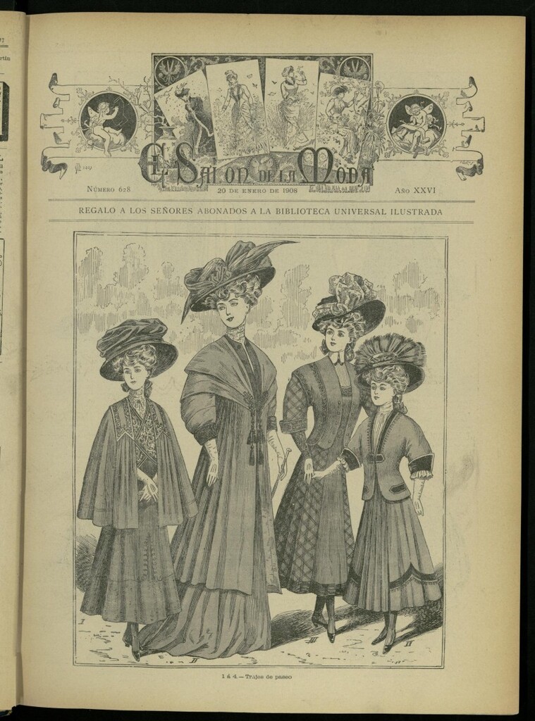 Miniatura de El Salón de la Moda : periódico quincenal indispensable para las familias del 20 de enero de 1908, nº 628