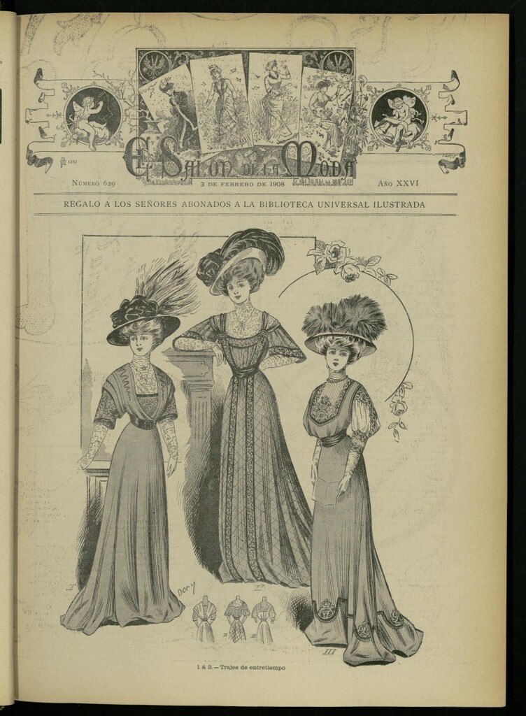 Miniatura de El Salón de la Moda : periódico quincenal indispensable para las familias del 3 de febrero de 1908, nº 629