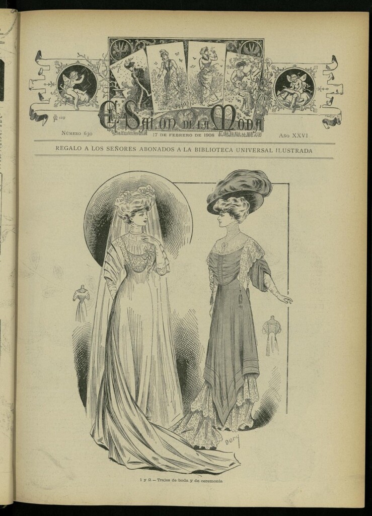 Miniatura de El Salón de la Moda : periódico quincenal indispensable para las familias del 17 de febrero de 1908, nº 630