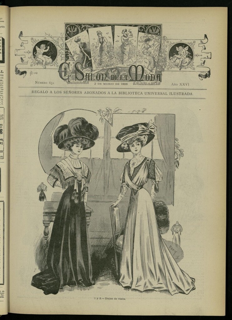 Miniatura de El Salón de la Moda : periódico quincenal indispensable para las familias del 2 de marzo de 1908, nº 631