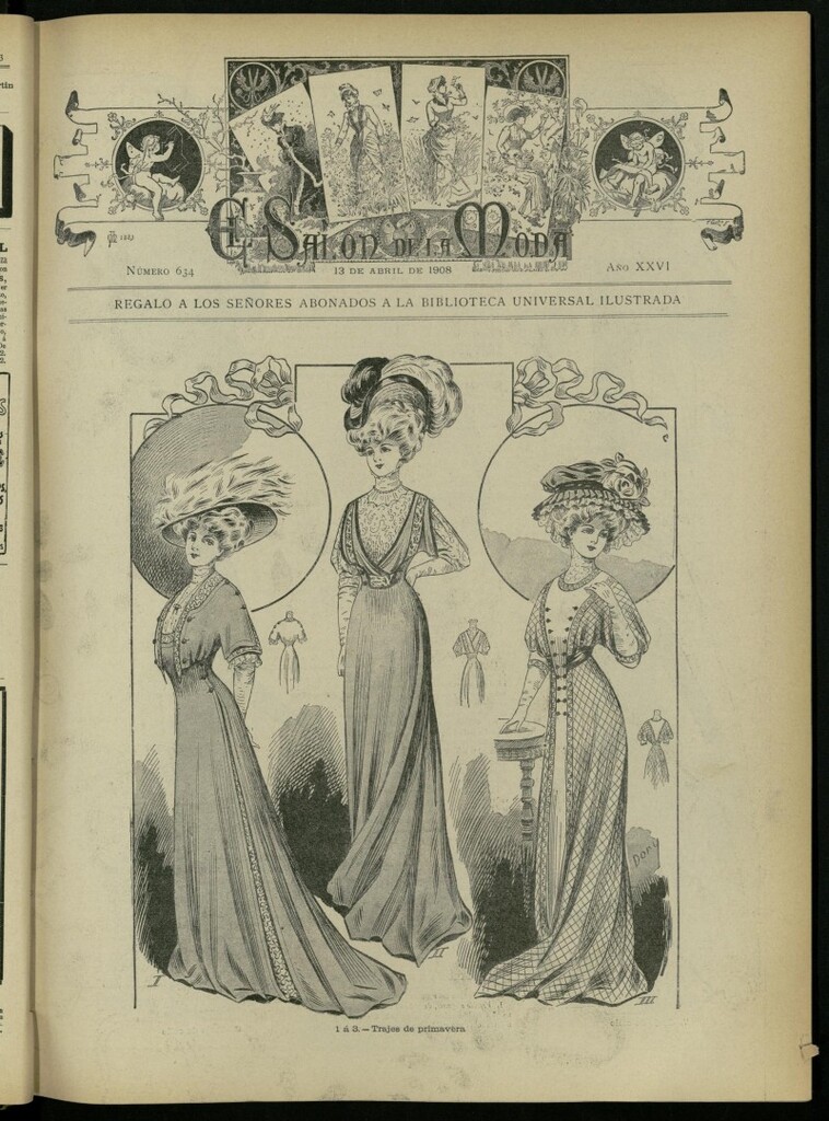 Miniatura de El Salón de la Moda : periódico quincenal indispensable para las familias del 13 de abril de 1908, nº 634