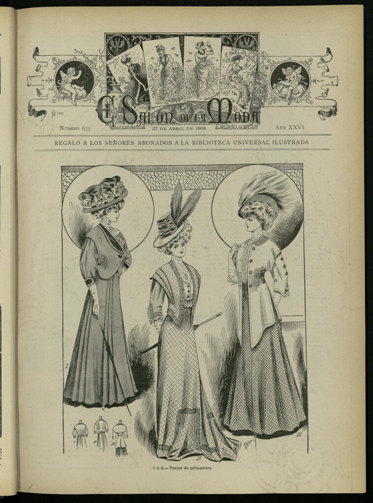 Miniatura de El Salón de la Moda : periódico quincenal indispensable para las familias del 27 de abril de 1908, nº 635