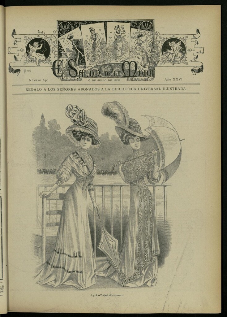 Miniatura de El Salón de la Moda : periódico quincenal indispensable para las familias del 6 de julio de 1908, nº 640