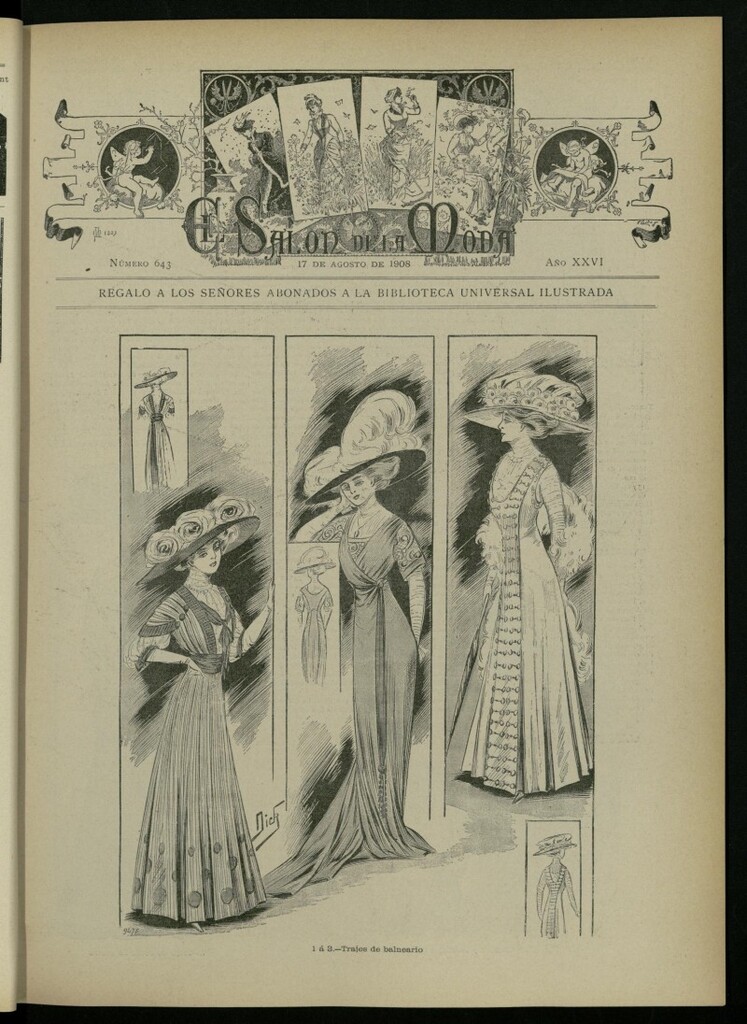 Miniatura de El Salón de la Moda : periódico quincenal indispensable para las familias del 17 de agosto de 1908, nº 643