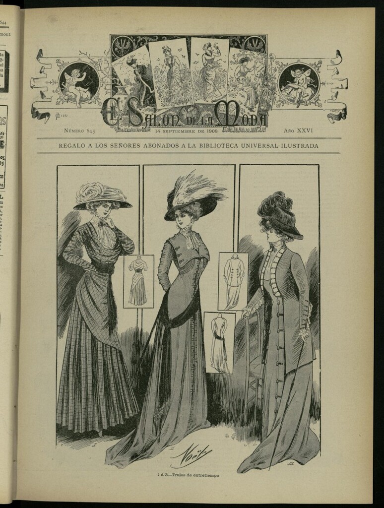 Miniatura de El Salón de la Moda : periódico quincenal indispensable para las familias del 14 de septiembre de 1908, nº 645