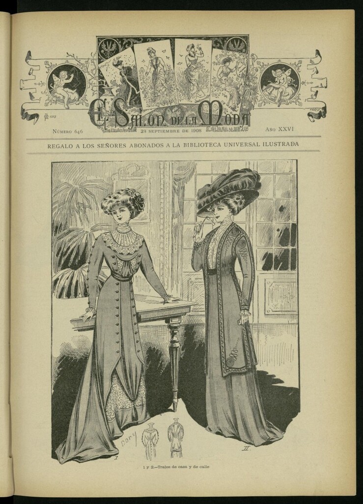 Miniatura de El Salón de la Moda : periódico quincenal indispensable para las familias del 28 de septiembre de 1908, nº 646