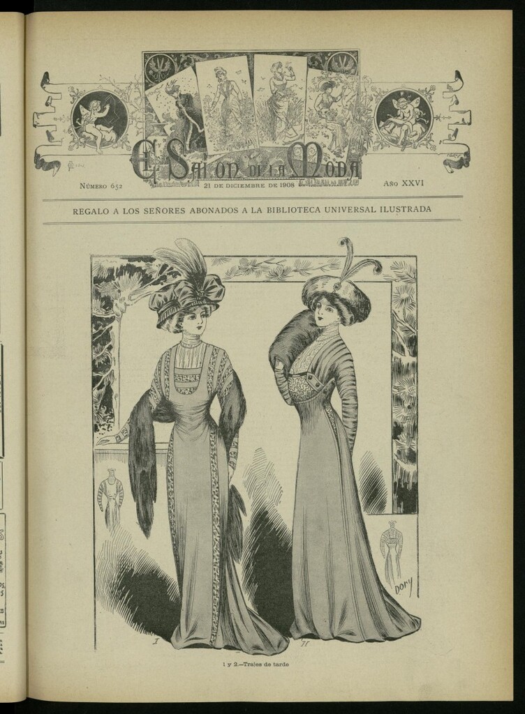 Miniatura de El Salón de la Moda : periódico quincenal indispensable para las familias del 21 de diciembre de 1908, nº 652