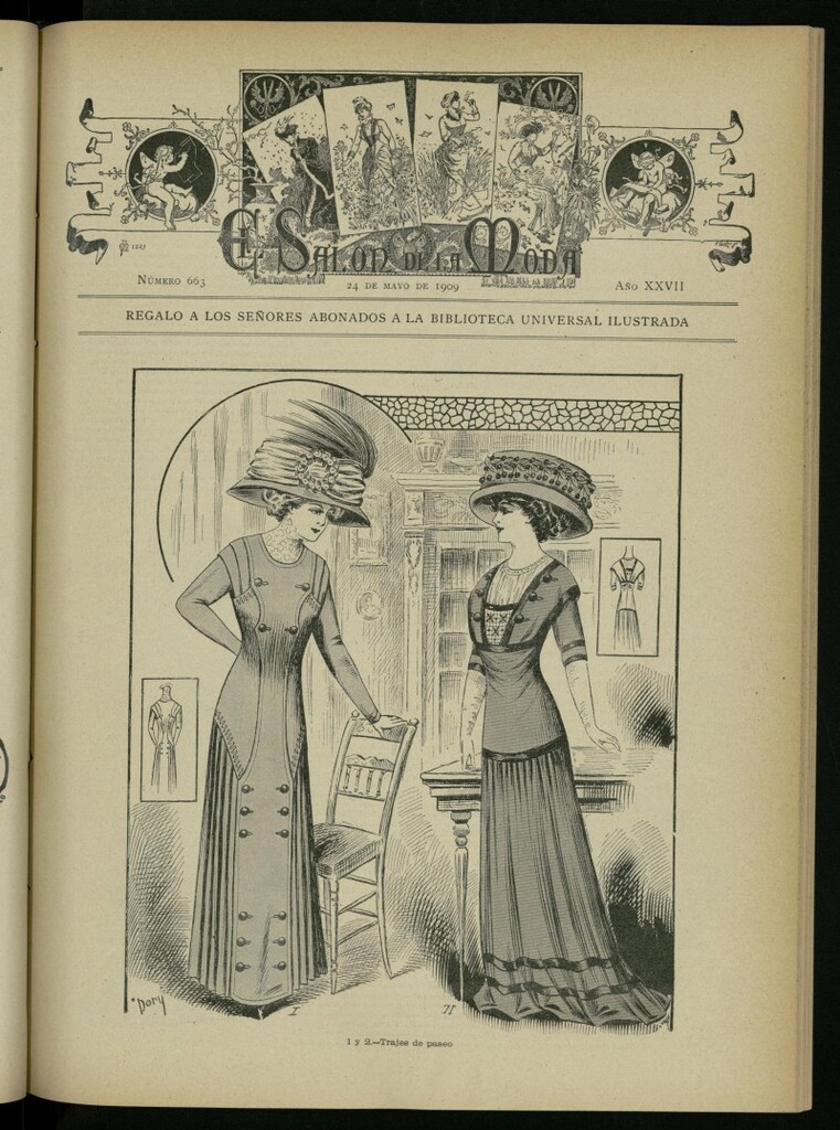 Miniatura de El Salón de la Moda : periódico quincenal indispensable para las familias del 24 de mayo de 1909, nº 663