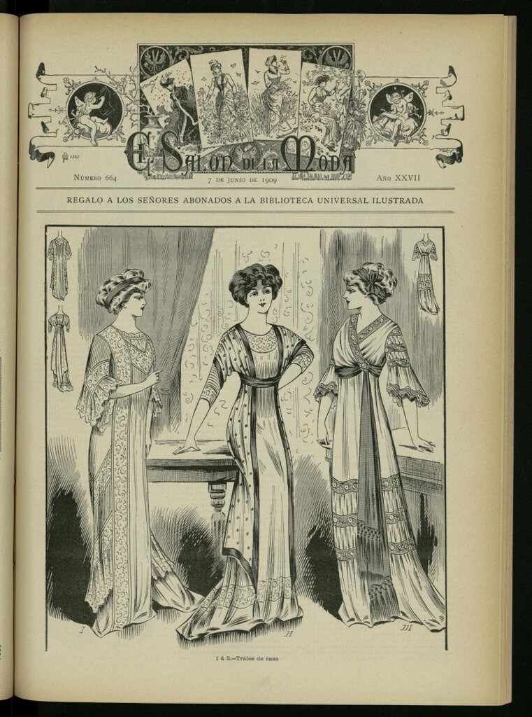 Miniatura de El Salón de la Moda : periódico quincenal indispensable para las familias del 7 de junio de 1909, nº 664