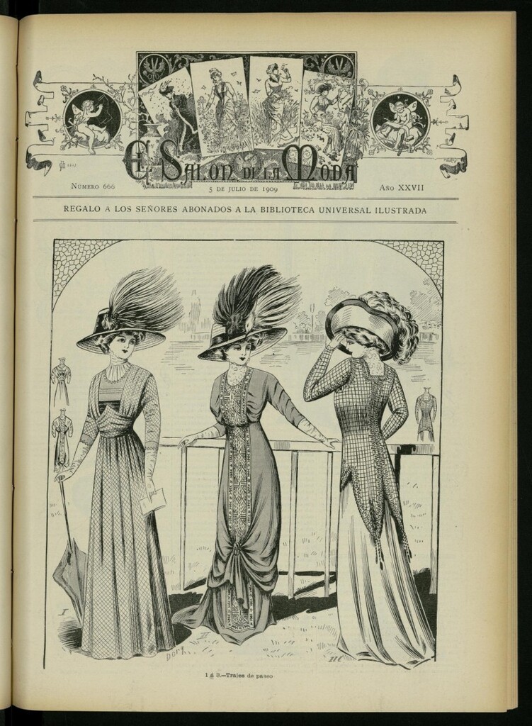 Miniatura de El Salón de la Moda : periódico quincenal indispensable para las familias del 5 de julio de 1909, nº 666