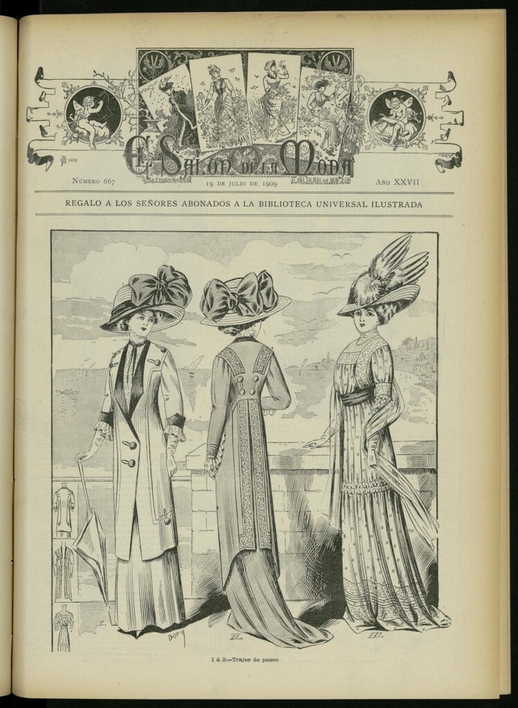 Miniatura de El Salón de la Moda : periódico quincenal indispensable para las familias del 19 de julio de 1909, nº 667