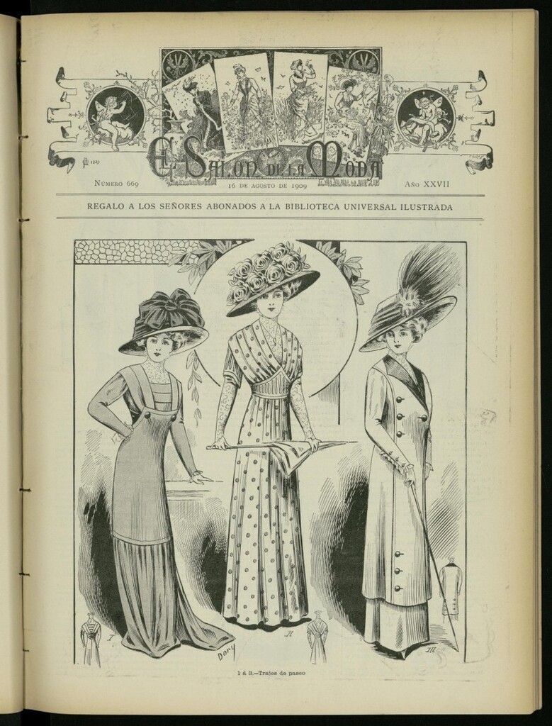 Miniatura de El Salón de la Moda : periódico quincenal indispensable para las familias del 16 de agosto de 1909, nº 669