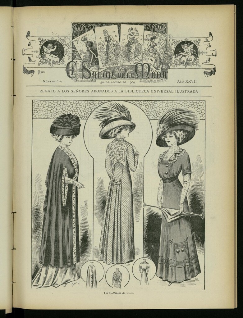 Miniatura de El Salón de la Moda : periódico quincenal indispensable para las familias del 30 de agosto de 1909, nº 670