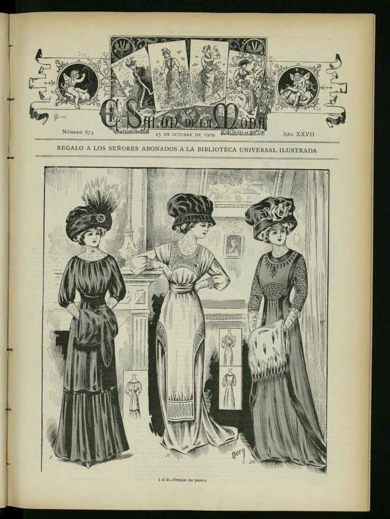 Miniatura de El Salón de la Moda : periódico quincenal indispensable para las familias del 25 de octubre de 1909,n º 674