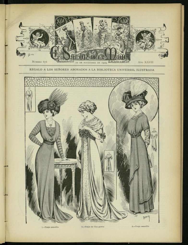 Miniatura de El Salón de la Moda : periódico quincenal indispensable para las familias del 22 de noviembre de 1909,nº 676