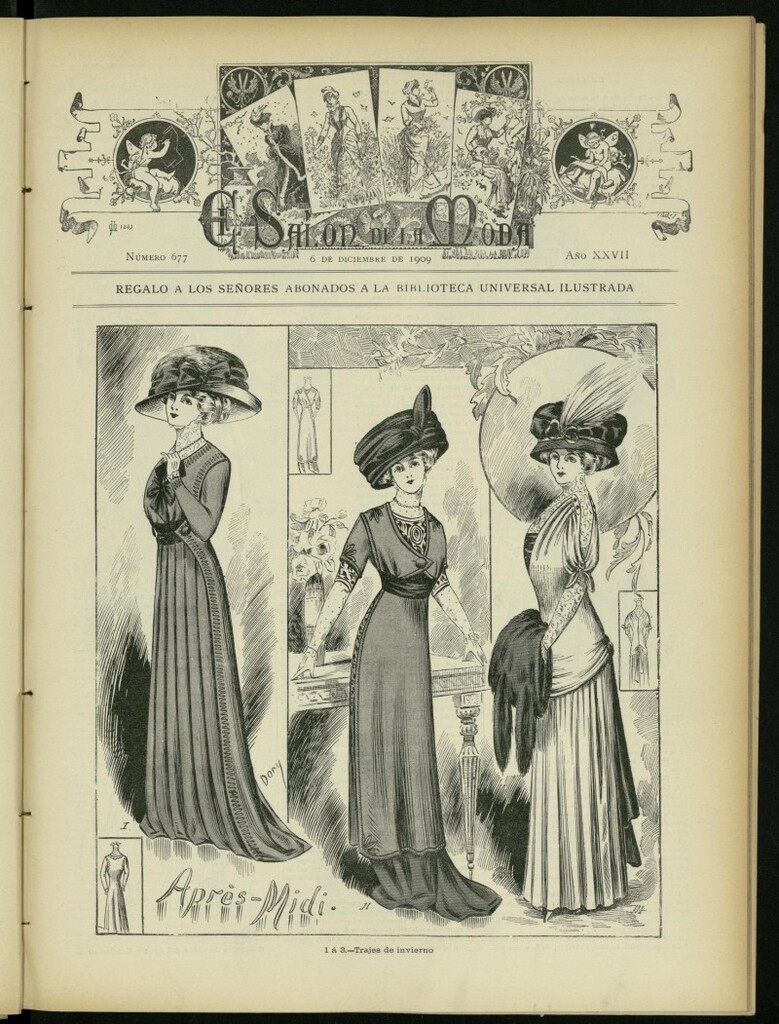 Miniatura de El Salón de la Moda : periódico quincenal indispensable para las familias del 6 de diciembre de 1909, nº 677