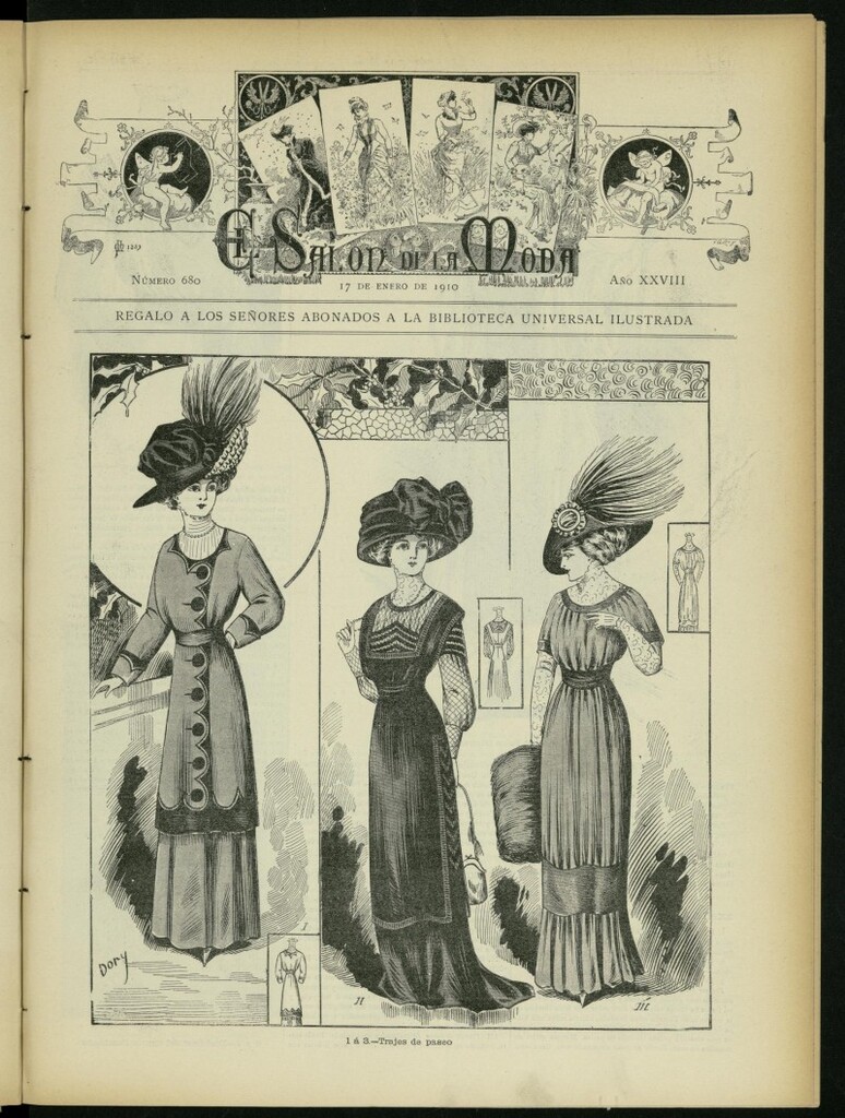 Miniatura de El Salón de la Moda : periódico quincenal indispensable para las familia del 17 de enero de 1910, nº 680